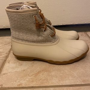 Sperry Boots Saltwater Ivory Wool